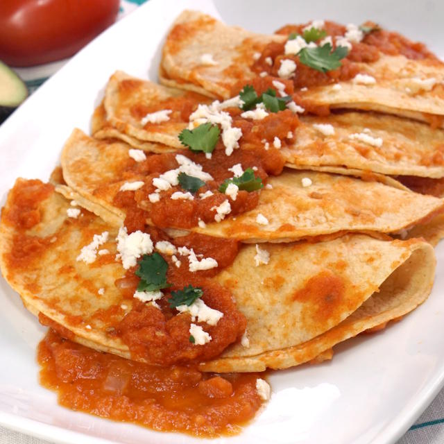 Mexican entomatadas - tomato enchiladas