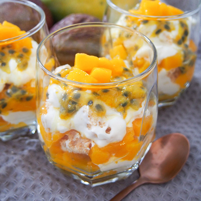 Mango and passion fruit eton mess