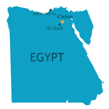 Egypt map with major cities