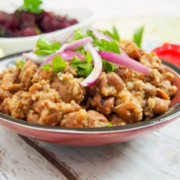 Ful Medames - Egyptian fava bean breakfast dish