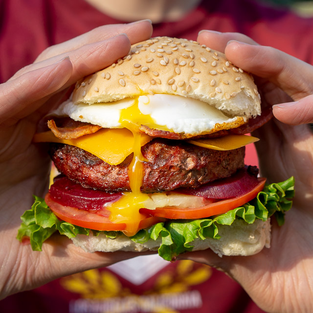 Loaded Aussie burger with the lot