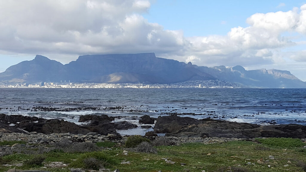 South Africa Cape Town Table Mountain from Robben Island