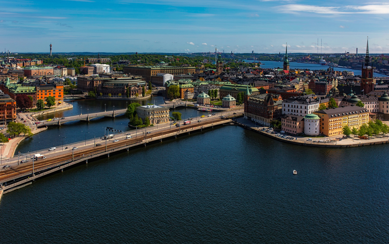 Downtown Stockholm, Sweden from the water