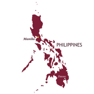 Map of the Philippines with major cities