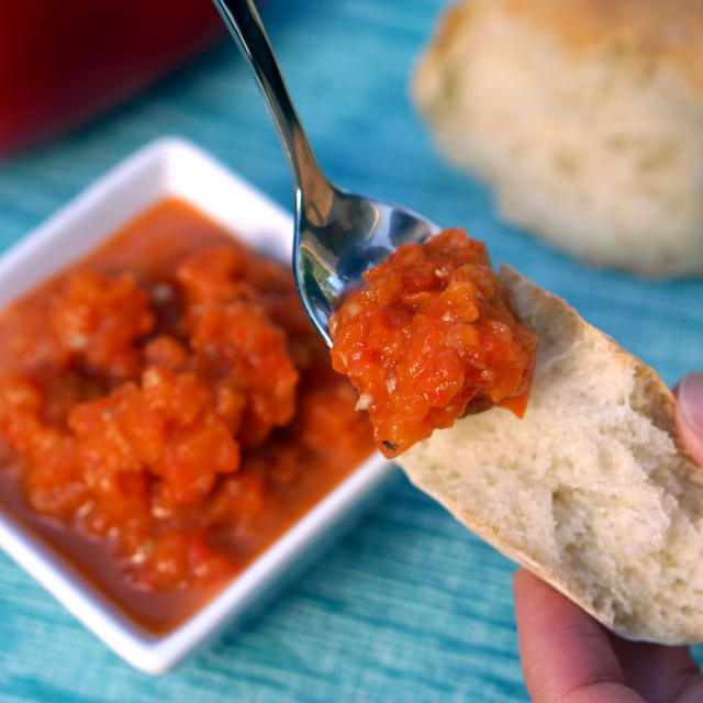 Ajvar - Serbian Roasted Red Pepper Relish - kids cook foods from Serbia