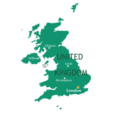 United Kingdom map with major cities