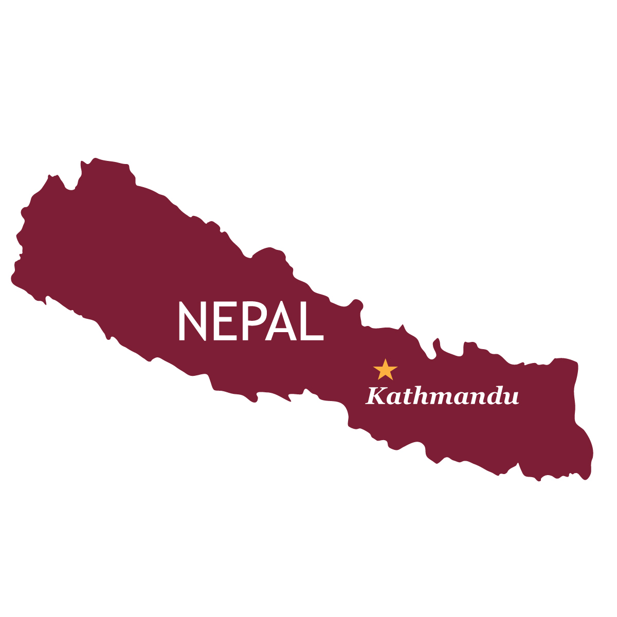 Nepal map with capital