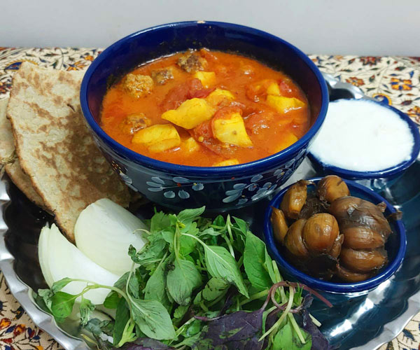 Abgoosht (meat and potato stew)