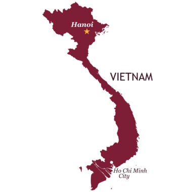 Vietnam map with major cities