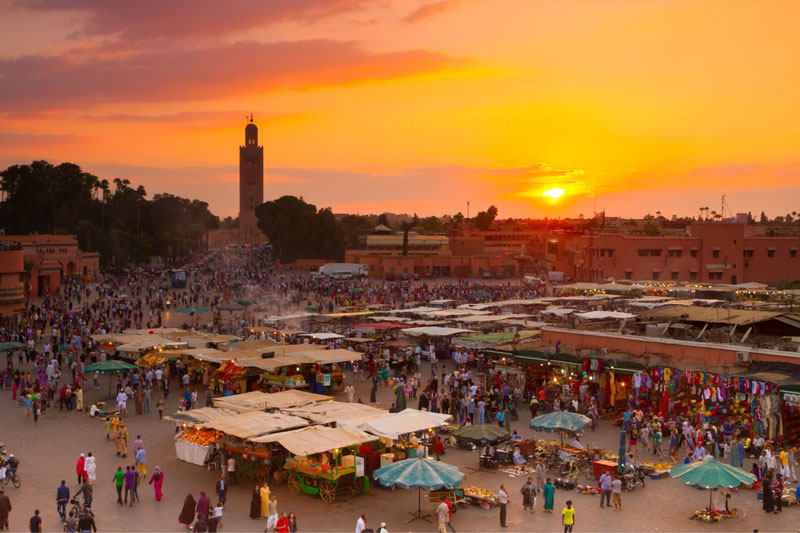 Jamaa el Fna, a square and marketplace in Marrakech's Medina quarter - CANVA - Kids learn about Morocco