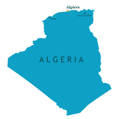 Map of Algeria with major cities