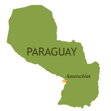 Map of Paraguay with major cities