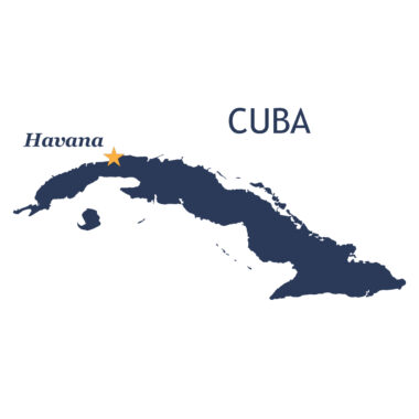 Cuba map with capital city