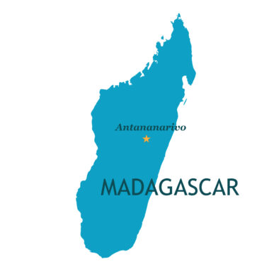 Map of Madagascar with capital city