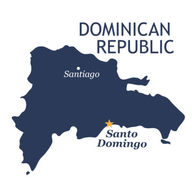 Map of the Dominican Republic with major cities