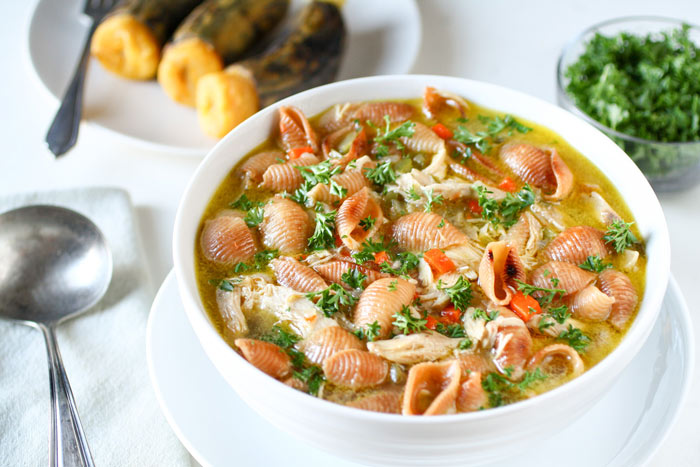 Bolivian chicken noodle soup - Image from CuriousCuisiniere.com - Kids eat Bolivian food