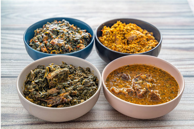 Egusi, Ogbonno, Vegetable, and Afang Soup – Nigerian Sauces and Soups - Image from Canva.com - Kids learn about Nigerian food and culture